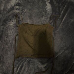 Edikted black open back tank top